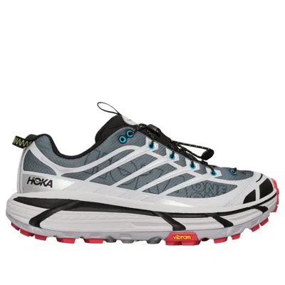 Hoka Mesh Trail Shoes With Quick-lace System In Gray
