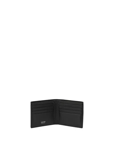 Tom Ford Crocodile Print Leather Wallet In Black
