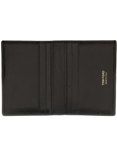 Tom Ford Leather Card Holder In Black