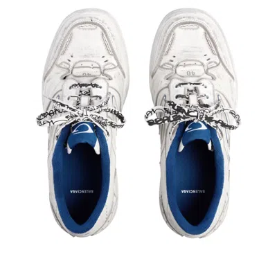 Balenciaga Coastal Inspired Sneakers Featuring Textured Sole In White