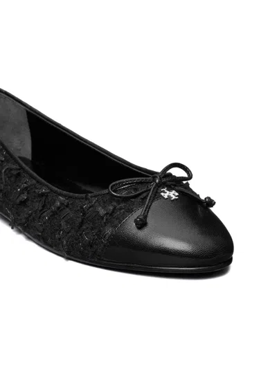 Tory Burch Round Toe Ballerina Shoes With Bow Detail In Multi