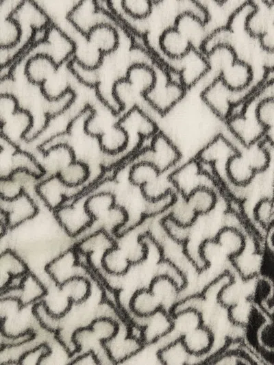 Tory Burch Wool Fringed Logo Scarf