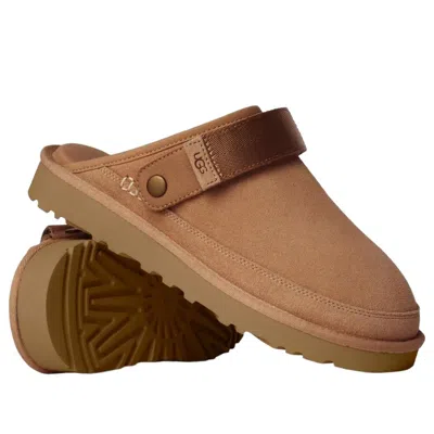 Ugg Suede Slip-on Mules With Adjustable Back Strap In Brown