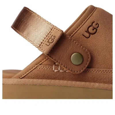 Ugg Suede Slip-on Mules With Adjustable Back Strap In Brown