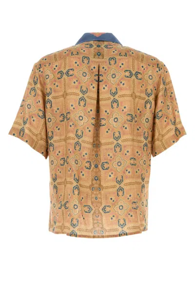 Valentino Imaginary Journey Linen Shirt In Multi