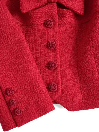 Valentino Wool Tweed Jacket In Red