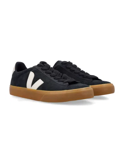 Veja Campo Sneakers In Black Suede In Multi