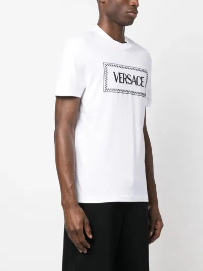 Versace Embroidered Logo T-shirt In White