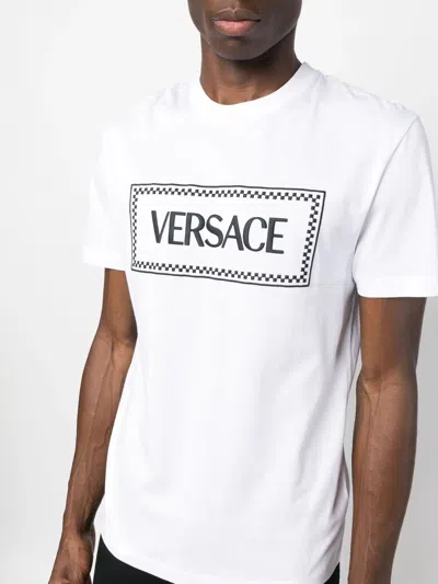Versace Embroidered Logo T-shirt In White