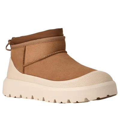Ugg Cl Ultra Mini Weathe Ankle Boots In Leather Color Suede In Brown