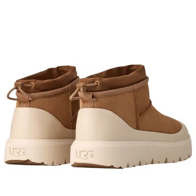 Ugg Cl Ultra Mini Weathe Ankle Boots In Leather Color Suede In Brown
