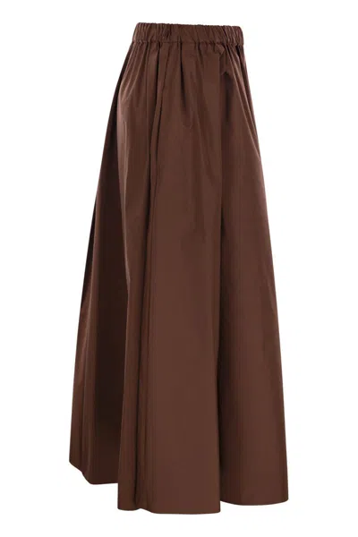 Weekend Max Mara Weekend Maxmara Bruno1234 Long Taffeta Skirt In Brown