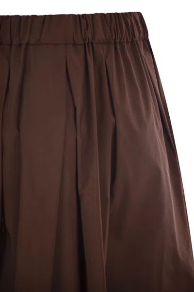 Weekend Max Mara Weekend Maxmara Bruno1234 Long Taffeta Skirt In Brown