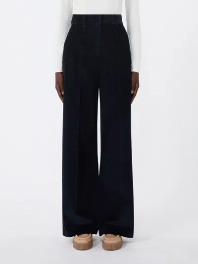Weekend Max Mara Tania Long Trouser Navy In Black