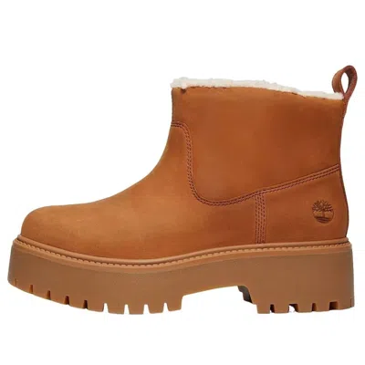 Timberland Ankle Boots With Lug Sole And Pull Tab In Brown