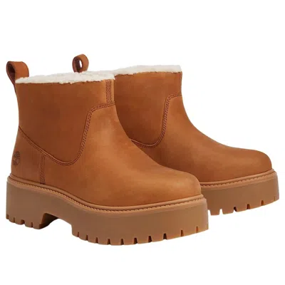 Timberland Ankle Boots With Lug Sole And Pull Tab In Brown
