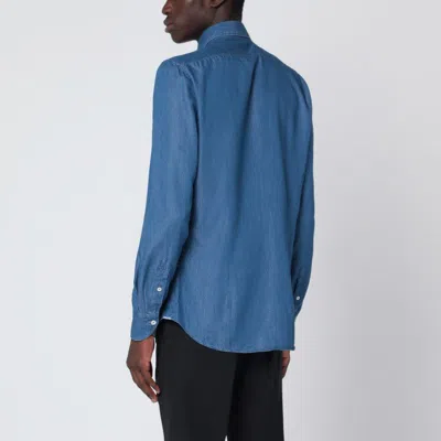 Xacus Denim Long-sleeved Shirt In Blue