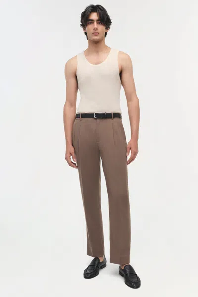 Simkhai Men's Knitted Bramble Pleat Front Trouser In Taupe In Brown