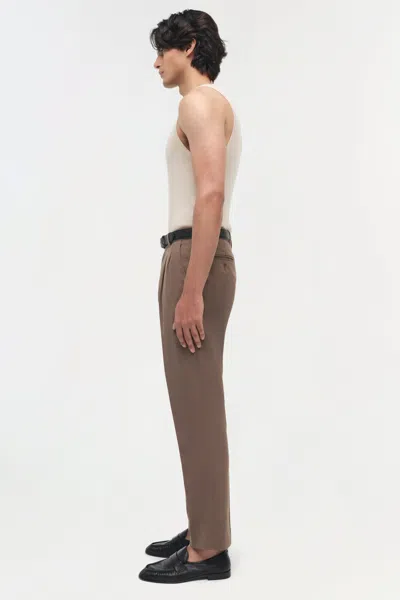 Simkhai Men's Knitted Bramble Pleat Front Trouser In Taupe In Brown