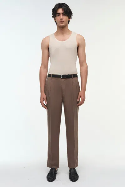 Simkhai Men's Knitted Bramble Pleat Front Trouser In Taupe In Brown