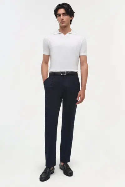 Simkhai Men's Knitted Bramble Pleat Front Trouser In Midnight In Blue