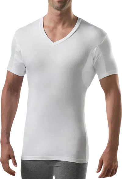 Thompson Tee Sweatproof Slim V-neck Tee In White