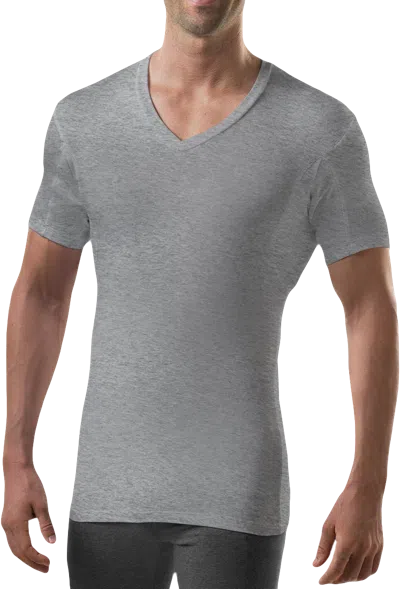 Thompson Tee Sweatproof Slim V-neck Tee In Gray