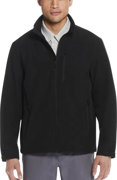 Weatherproof Wind-resistant Soft Shell Jacket In Black