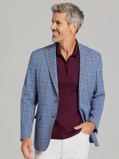 Joe Joseph Abboud Modern Fit Plaid Sport Coat In Blue