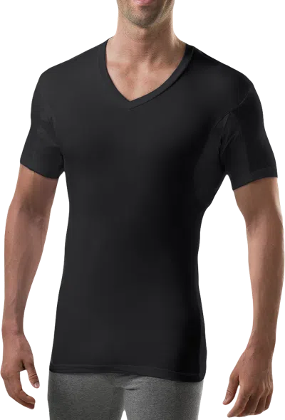 Thompson Tee Sweatproof Slim V-neck Tee In Black