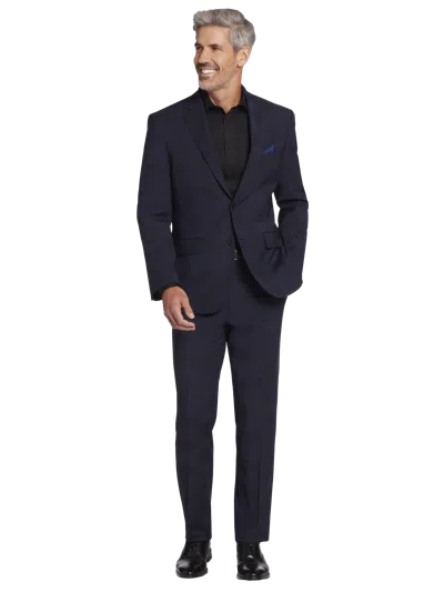 Awearness Kenneth Cole Big & Tall Modern Fit Wool Blend Men's Suit Jacket In Blue