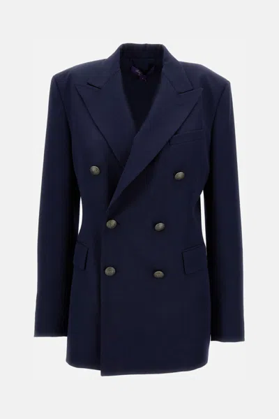 Ralph Lauren Ramona Double-breasted Blazer In Blue