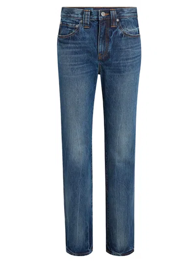 Khaite Farley Straight-leg Acid-washed Jeans In Blue