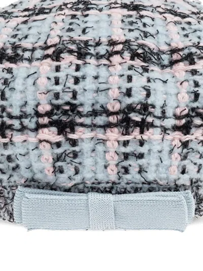 Self-portrait Bow Check Hat In Gray