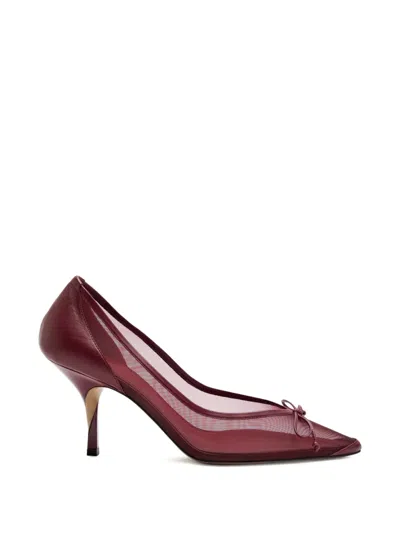 Jacquemus Tourni Point-toe Bow-detail Pumps In Red