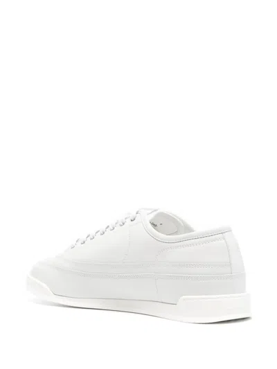 John Lobb Courrt Leather Sneakers In White