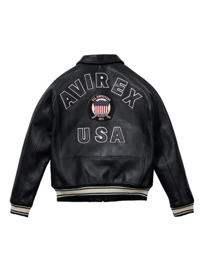Avirex Appliquéd Bomber Jacket In Black