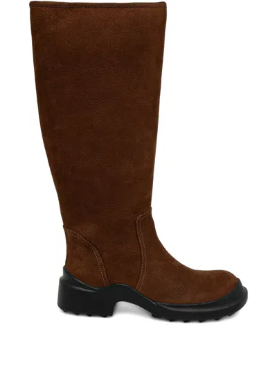 Jeffrey Campbell Zip-up Knee-high Boots In Brown
