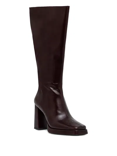 Jeffrey Campbell Maximal-3 Square-toe Heeled Knee-high Boots In Multi