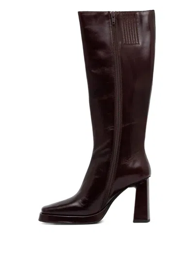 Jeffrey Campbell Maximal-3 Square-toe Heeled Knee-high Boots In Multi