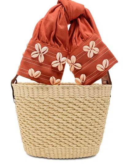 Sensi Studio Mini Shell-sleeve Basket Bag In Neutral
