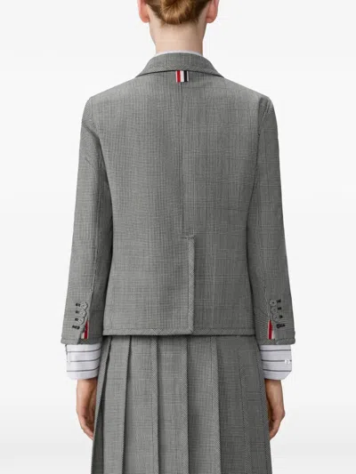 Thom Browne Prince Of Whales Cropped Blazer In Gray