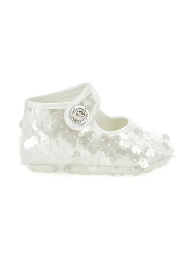 Monnalisa Sequin-embellished Button Crib Shoes In Animal Print