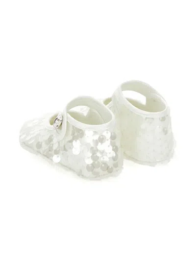 Monnalisa Sequin-embellished Button Crib Shoes In Animal Print