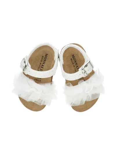 Monnalisa Ruffle Buckle Sandals In Multi