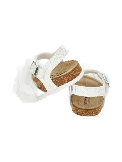 Monnalisa Ruffle Buckle Sandals In Multi