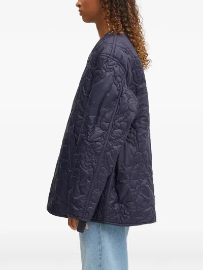 Fiorucci Quilted Button Jacket In Blue