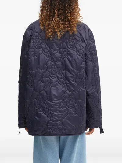 Fiorucci Quilted Button Jacket In Blue