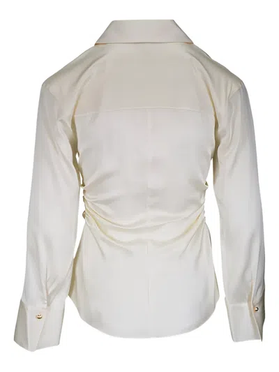 Veronica Beard Shiona Button Down Blouse In Dove In Gray
