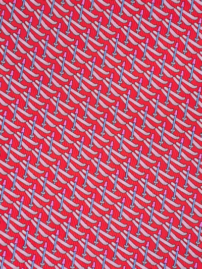 Ferragamo Patterned Silk Tie In Pink